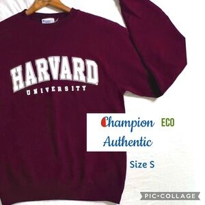 Champion Eco Harvard University Size S Crimson Red Crewneck Sweatshirt